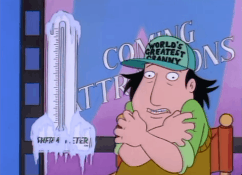 Mężczyzna trzęsie się z zimna